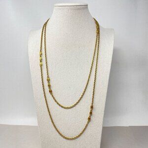 Monet Vintage 56" Long Necklace Gold-Tone Chain Flapper Soft Girl‎ Old Money